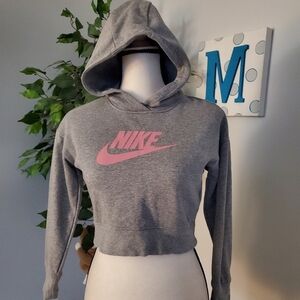 NIKE Swoosh Logo Cropped Hoodie M